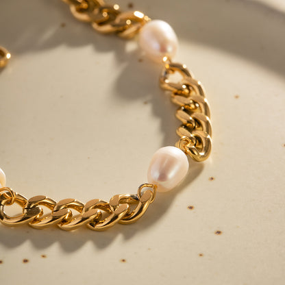 Lock Pearl Trio Bracelet