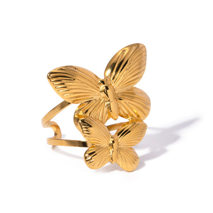 Golden Flutter Duo Ring